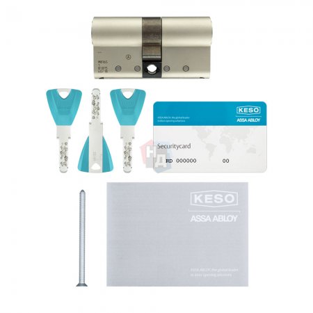 Цилиндр Keso 8000 Ω2 100 (35x65) ключ-ключ никель сатин
