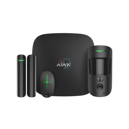 Стартовый комплект Ajax StarterKit Cam Plus (Hub 2 Plus + MotionCam + DoorProtect + SpaceControl) черный