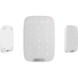 Беспроводная сенсорная клавиатура Ajax KeyPad Plus с поддержкой карт и брелков (белый)