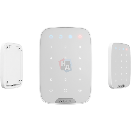 Беспроводная сенсорная клавиатура Ajax KeyPad Plus с поддержкой карт и брелков (белый)