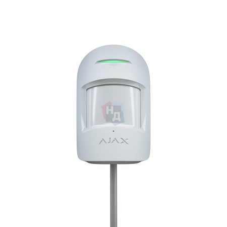 Проводной датчик движения и разбития стекла Ajax CombiProtect Fibra белый
