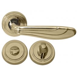 Дверная ручка RDA 5365 с накладками WC титановое золото