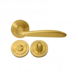 Дверная ручка RDA Stella золото c накладками WC титановое золото