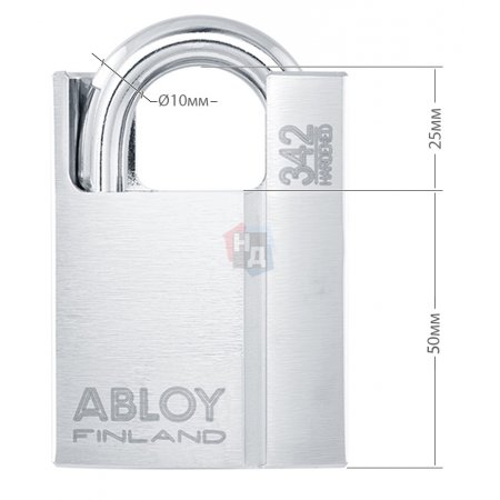 Замок навесной Abloy PL342 Sentry BA66EE 2KEY 25мм