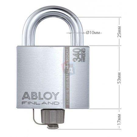 Замок навесной Abloy PLM340 Sentry BA66EE 2KEY 25мм