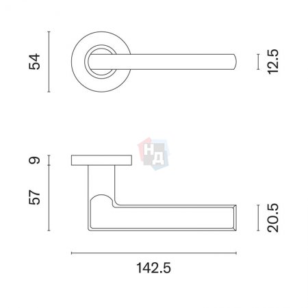 Дверная ручка Sterk 1702 R нержавеющая сталь