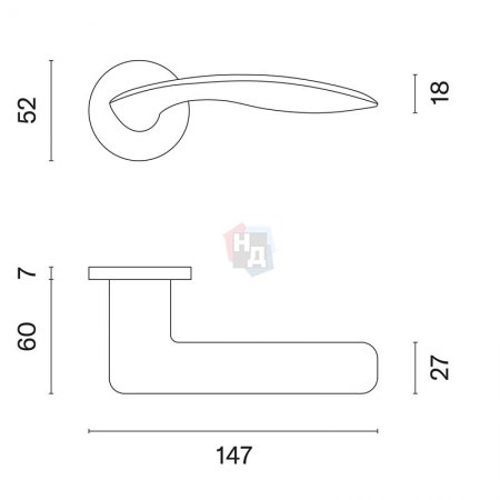 Дверная ручка Aprile Robinia R 7S AS полированная латунь