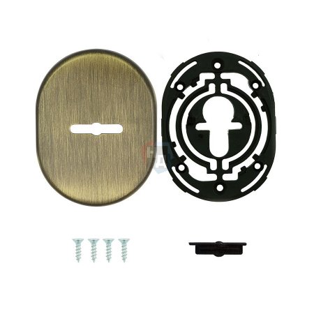 Декоративная накладка под сувальдный ключ Disec KT090 MATRIX OVAL бронза сатин (со скрытой шторкой)
