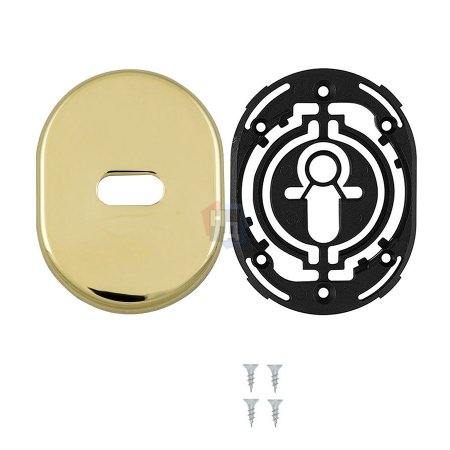 Декоративная накладка под сувальдный ключ Disec KT2703 LEVER KEY OVAL латунь pvd (без шторки)