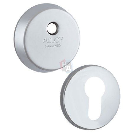 Броненакладка накладная Abloy CH101 h.12,5мм ROUND хром сатин