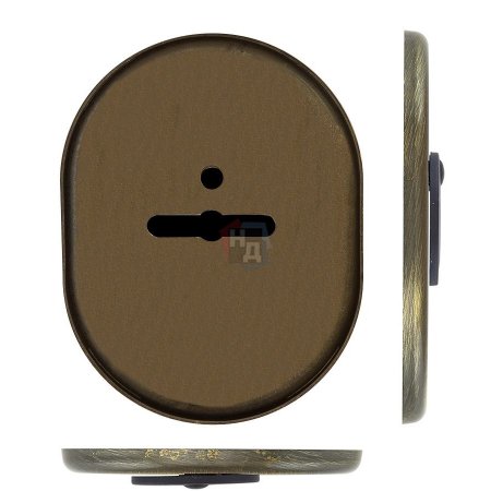 Декоративная накладка под сувальдный ключ Disec KT088 MATRIX OVAL бронза сатин (со шторкой)