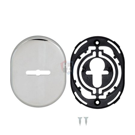 Декоративная накладка под сувальдный ключ Disec KT037 MATRIX OVAL хром полированный (без шторки)