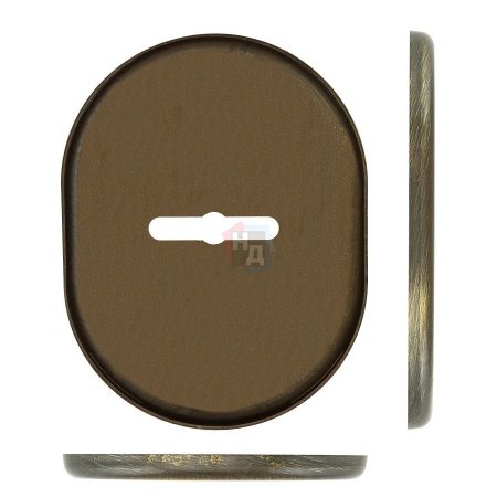 Декоративная накладка под сувальдный ключ Disec KT090 MATRIX OVAL бронза сатин (со скрытой шторкой)