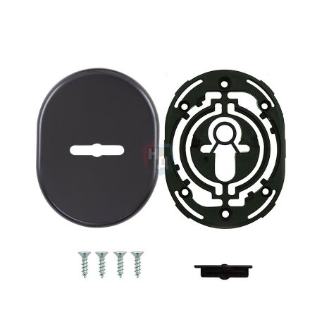 Декоративная накладка под сувальдный ключ Disec KT090 MATRIX OVAL черный (со скрытой шторкой)