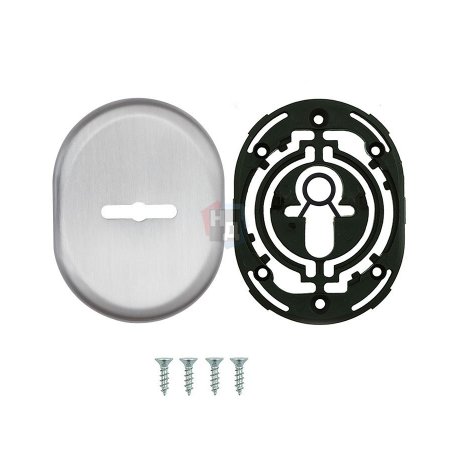 Декоративная накладка под сувальдный ключ Disec KT3838 MATRIX OVAL нержавеющая сталь (без шторки)