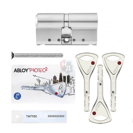 Цилиндр Abloy Protec 2 HARD 118 (57x61) CY332 ключ-ключ HCR хром матовый