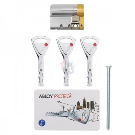Цилиндр Abloy Protec 2 HARD 47,5 (37x10,5) CY331 ключ-половинка HCR хром матовый