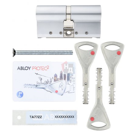 Цилиндр Abloy Protec 2 102 (56x46) CY322 ключ-ключ HCR хром матовый