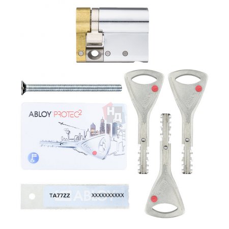 Цилиндр Abloy Protec 2 66,5 (56x10,5) CY321 ключ-половинка CR хром