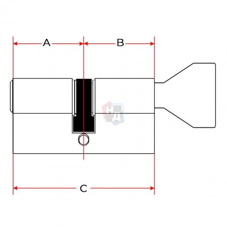 Цилиндр Mottura Project 92 (41x51T) ключ-тумблер никель