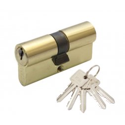 Цилиндр RDA 60 (30x30) ключ-ключ латунь полированная (английский ключ)