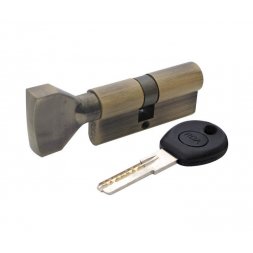 Цилиндр RDA 80 (40x40T) ключ-тумблер латунь античная (лазерный ключ)