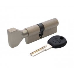 Цилиндр RDA 70 (30x40T) ключ-тумблер никель матовый (лазерный ключ)