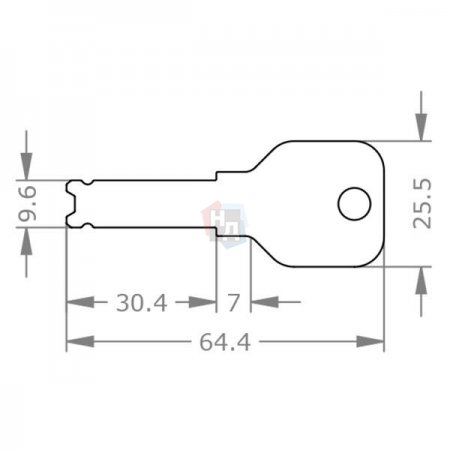Цилиндр Evva 4KS 122 (51x71) ключ-ключ латунь