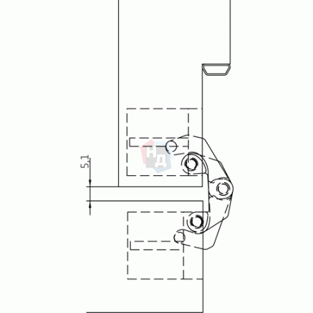 Петля дверная скрытая Anselmi 505 (AN 140 3D) латунь полированная 037