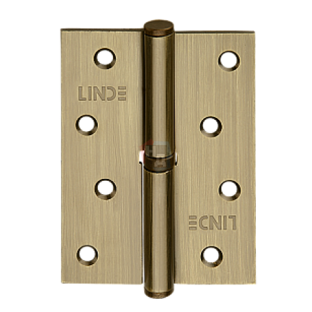 Петля дверная врезная Linde H-100L AB 100*75*2.5 бронза античная