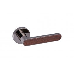 Дверная ручка Gavroche BARIUM никель черный / коричневый дуб
