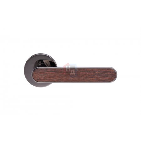 Дверная ручка Gavroche BARIUM никель черный / коричневый дуб