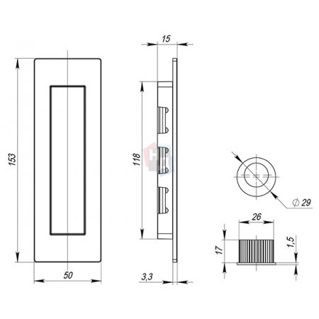 Ручка для раздвижных дверей Armadillo SH010 URB SN-3 никель матовый