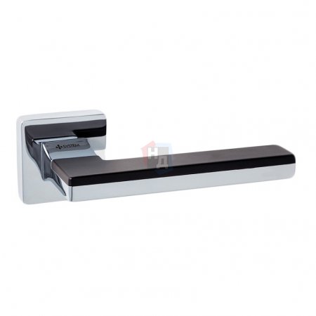 Дверная ручка System LARISSA 100 CR-CR/AL6 хром - черная вставка