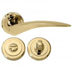 Дверная ручка RDA Novella золото с накладками WC титановое золото