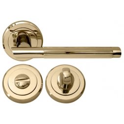 Дверная ручка RDA Milano 5250 с накладками WC титановое золото