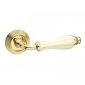 Дверная ручка Fimet Lady 148-269 F01 полированная латунь/белый фарфор/золотая полоска