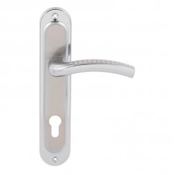 Дверная ручка Protect Trendy 235-85мм PZ никель матовый/хром
