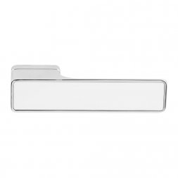 Дверная ручка M&T Maximal 000238 Cr хром полированный (вставка белое стекло)