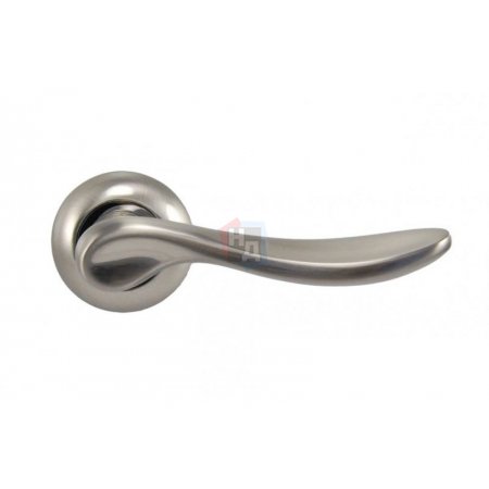 Дверная ручка на розетке SIBA Latina R02 никель матовый, хром (22 07)
