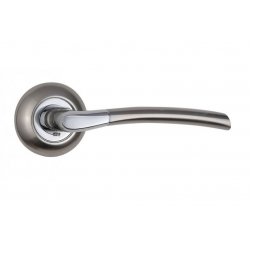 Дверная ручка на розетке SIBA Lucca R02 никель матовый, хром (22 07)