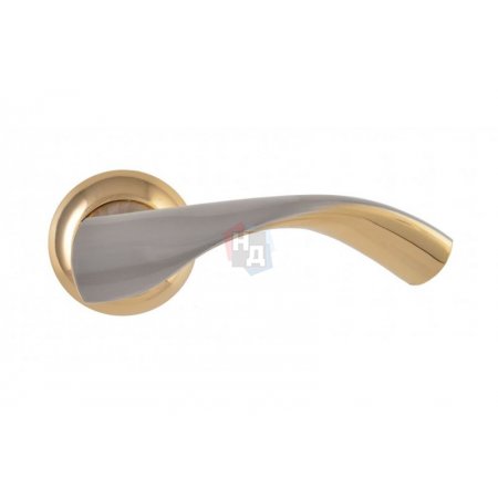 Дверная ручка на розетке SIBA Siena R02 никель матовый, золото