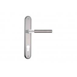 Дверная ручка на планке PZ SIBA Assisi 85 мм никель матовый, хром (22 07)