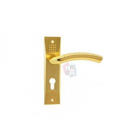Дверная ручка на планке PZ SIBA Bari 62 мм золото матовое, золото полированное  (29 09)