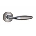Дверная ручка на розетке SIBA Setra R01 никель матовый, хром (22 07)