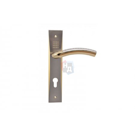 Дверная ручка на планке PZ SIBA Bari 62 мм никель матовый, золото темное (22 90)