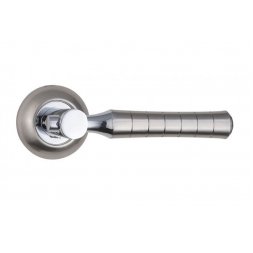 Дверная ручка на розетке SIBA Pisa R02 никель матовый, хром (22 07)