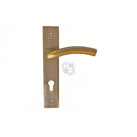 Дверная ручка на планке PZ SIBA Bari 62 мм бронза античная, золото темное (80 90)