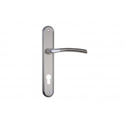 Дверная ручка на планке PZ SIBA Lucca 85 мм никель матовый, хром (22 07)