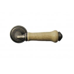 Дверная ручка на розетке SIBA Lysbon R06 бронза античная матовая, керамика (82 40)